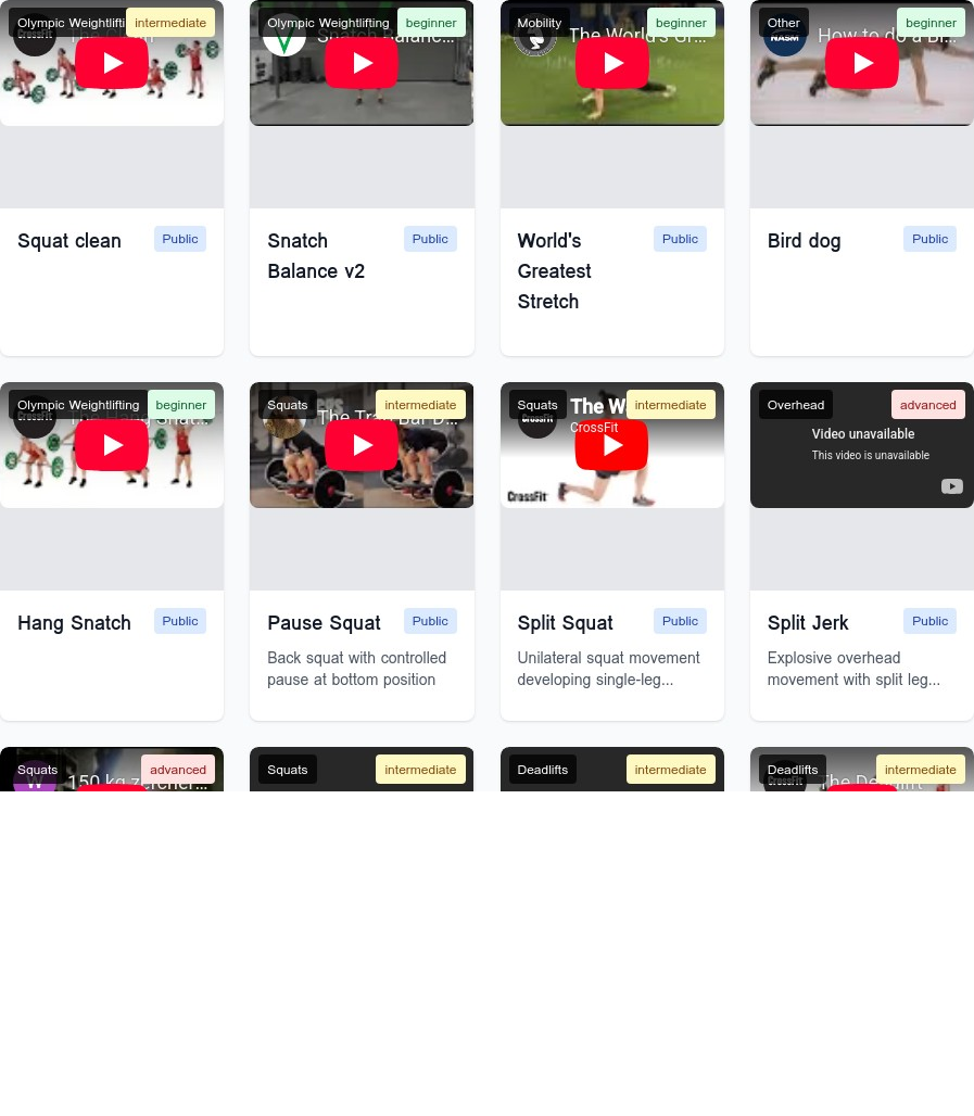 TrainingPro Exercise Library